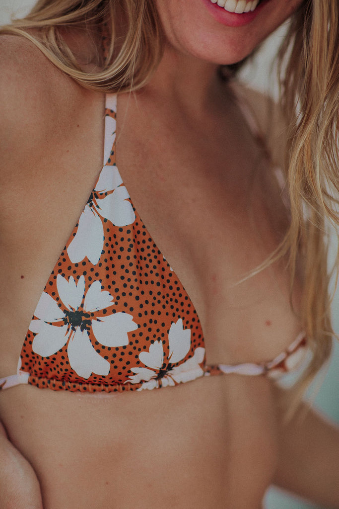 Tiger Lily String Bikini Triangle Top - MER SOEUR