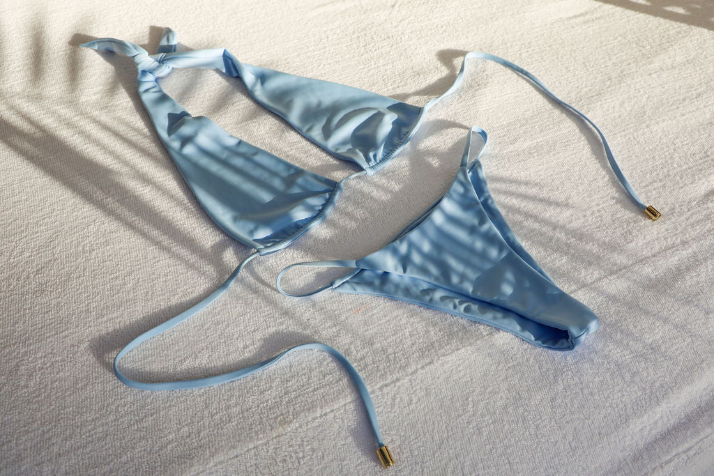 Marseille Halter Triangle Bikini Top- Hydrangea - MER SOEUR